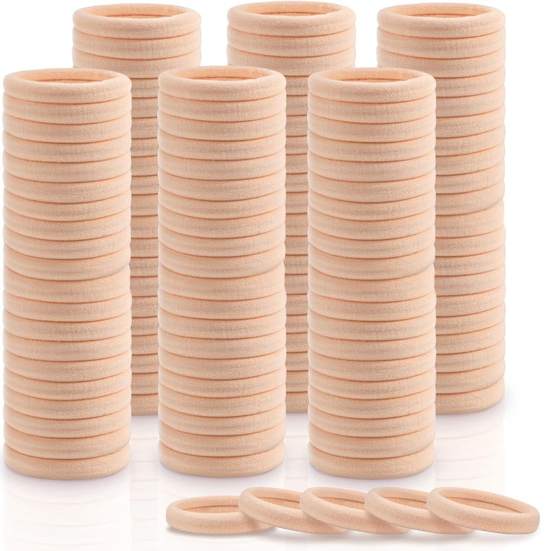 IKOCO 150PCS Blonde Seamless Hair Ties, Hair Ties No Damage, Cotton Seamless Ponytail Holders - Image 1